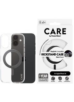 اشتري CARE by PanzerGlass® Phone Case for Apple iPhone 16 With MagSafe Kickstand Black, Drop-Tested Protection, Recycled Plastic, Anti-Yellowing Guarantee, Enhanced Camera Protection في الامارات