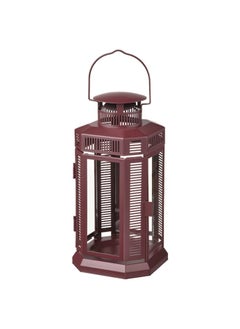 اشتري Lantern for pillar candle, in/out, brown-red, 28 cm في السعودية