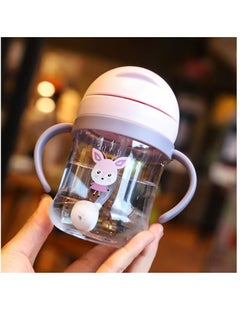 Buy Sippy Cup for Baby more than 6 months, Spill-Proof Sippy Cup, Straw for Kids Water Bottle with Soft Silicon Spout Cup 250ml with Handle Pink Bunny in Saudi Arabia