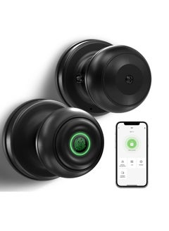 اشتري Smart Fingerprint Door knob, Smart Lock Biometric Door Lock Fingerprint Door knob with App Control, Great for Bedrooms,Cloakroom,Apartments Offices,Hotels and Other Private Spaces, Black في السعودية