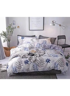 Buy 4-Piece Single Size 400 Thread Count Premium Collection, Printed Bedsheet, Set Includes 1xBedsheet 120*200+25cm, 1xDuvet Cover 160*210cm 2xPillow Case 50x75cm in UAE