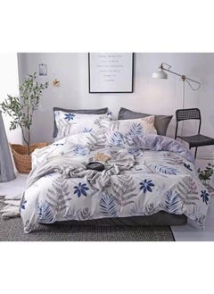 اشتري 4-Piece Single Size 400 Thread Count Premium Collection, Printed Bedsheet, Set Includes 1xBedsheet 120*200+25cm, 1xDuvet Cover 160*210cm 2xPillow Case 50x75cm في الامارات