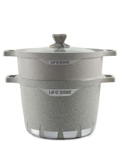 Buy 28cm Stock Pot with 28cm Steam Pot  - Steamer Set - Couscoussier in UAE