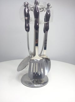 Buy A Set Of 6 Stainless Steel Cooking Spoons With A Stand in Saudi Arabia