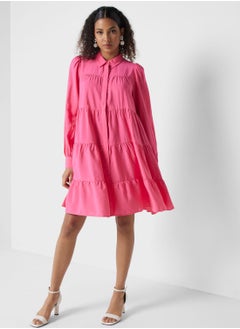 اشتري Puff Sleeve Tiered Dress في الامارات