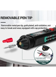 Buy A3008 Pen Multimeter 6000 Counts Digital Meter Tester with LCD Display Backlight Flashlight NCV Auto-off Multiple Accessories for Voltage Current Resistance Capacitance Diode Continuity Test in Saudi Arabia