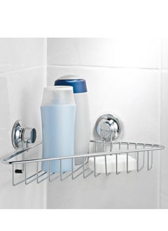 اشتري Everloc Single Shelf Corner Rack, No Drilling, No Screws, No Glue, No Adhesive, Vacuum Suction Wall Mounted, Chrome Corner Bathroom Accessories Holder, Shower Rack, Easy Install, EVL-10201 في الامارات