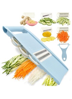 Buy 5 in 1 Kitchen Slicer Vegetable Slicer, Multi Blade Potato Chip Slicer Vegetable Slicer Vegetable Shredder Shredder Vegetable Peeler for Kitchen Small Work Blue in UAE