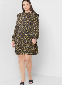 Buy Printed Puff Sleeve Dress in Saudi Arabia