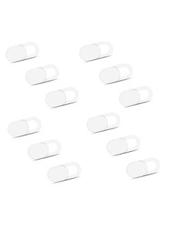 Buy 12 PCS Webcam Cover Slide Ultra Thin Laptop Camera Cover Protect Your Privacy and Security，Adhesive Slide Blocker for MacBook, PC, Cell Phone and More Accessories(White) in UAE
