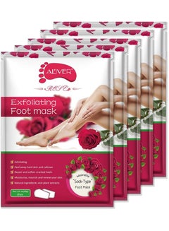 Buy Pack Of 5 Rose Exfoliating Foot Mask in UAE
