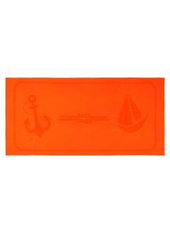 Buy Sail Design 100% Turkish Cotton Beach Towel Orange 70x140cms in UAE