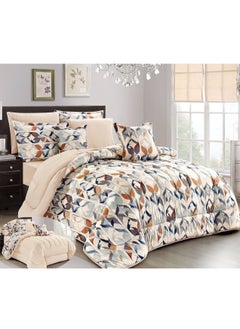 Buy 8-Piece Comforter Set Two-Sided Microfiber Double King Size 240x260 in Saudi Arabia