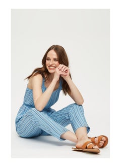 اشتري Blue Stripe Square Neck Jumpsuit في الامارات