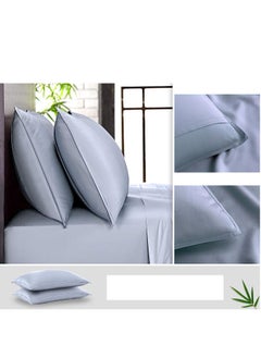 Buy Bamboo Pillowcase Pair 400TC Cool, Anti-Allergic, Soft and Silky – Sky Blue in UAE