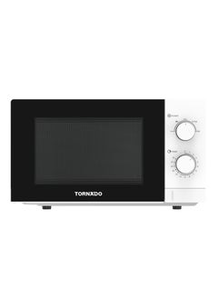 Buy Tornado 20 Liters Solo Microwave Oven with 5 Power Levels, 700W, Defrost Function, 35 Minutes Timer, White, TWMS-20-W-E in UAE