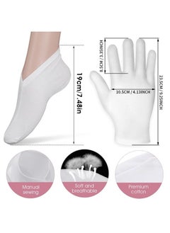 اشتري 2 Pairs Moisturizing Gloves and Socks Touch Screen Moisturizing Gloves for Overnight Bedtime Heal Eczema Sleeping Lotion Hand Spa Treatment Gloves Socks Repair Rough Cracked Dry Chapped Skin في الامارات