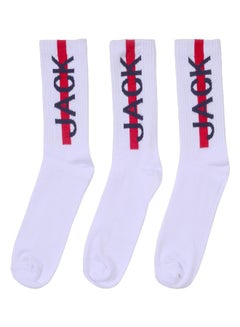 Buy Three Pack Jack Wills Sports Socks White in Saudi Arabia