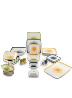 Buy 30-Piece Dinner Set, Plates, Dishes, Bowls, Condiments - Microwave and Dishwasher Safe - Service for 6 Persons in UAE