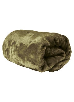 Buy Single Micro Fleece Flannel Blanket 260 GSM Super Plush and Comfy Throw Blanket Size 150 x 200cm Olive in UAE