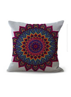 Buy Floral Printed Decorative Cushion Cover Red/White/Green 45x45centimeter in UAE