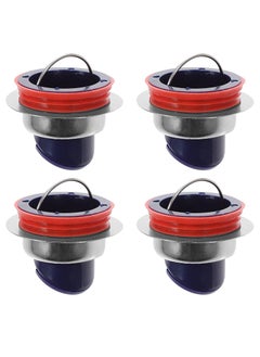 Buy Floor Drain Odor Proof Core 4 Pcs Drain Guard Sewer Backflow Preventer Deodorization Drain Plug Hair Stopper Hair Catcher for Kitchen Bathroom Laundry Dark Blue White in UAE