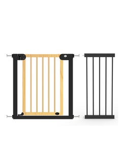 اشتري Baby Safe Wooden Safety Gate w/t 35cm Black Extension - Natural Wood في السعودية