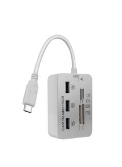 اشتري Type C USB 3 Port USB Hub 3.0/3.1 With Memory card Reader Adapter USB Micro USB TF SD Card في السعودية