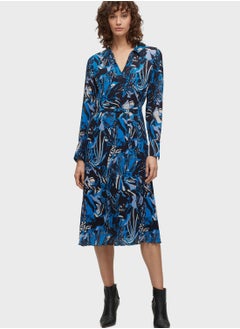 Buy Floral Print Belted Dress in UAE