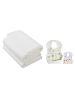 اشتري Combo Pack Disposable Bibs Pack Of 20 With Disposable Towel Pack Of 3 Fruits في الامارات