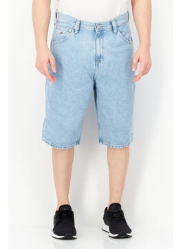 Buy Men Washed Denim Short, Blue in UAE