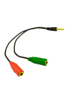 Buy Stereo Audio Splitter Cable to Headphone and Microphone (2 in 1) 3.5mm Jack in Egypt