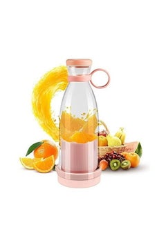 اشتري Portable USB Juicer Electric USB Juice Maker Mixer Bottle Blender Grinder Mixer 6 Blades Rechargeable Bottle Pink في الامارات