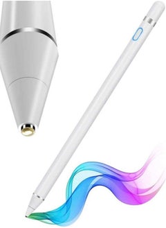 Buy Active Stylus Pencil for Touch Screen Compatible with iOS Android Microsoft Tablets Phone Handwriting and Games Fine Point Digital Capacitive Drawing Pencil Palm Rejection White in UAE