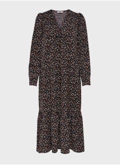 Buy V-Neck Printed Maxi Dress in Saudi Arabia