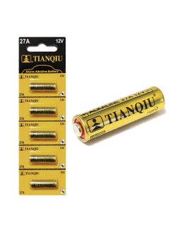 Buy 5-Pieces Tianqiu 27A Alarm Alkaline 12V Batteries in UAE