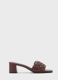 Buy Weaved Block Heel Mule Sandal in Saudi Arabia