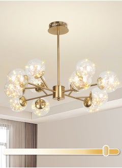 Buy 12-Light Gold Sputnik Chandelier, Modern LED Sputnik Pendant Chandelier, Modern Spherical Glass Pendant Light Fixture for Living Room Bedroom Hallway,72W in UAE