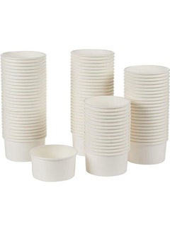 Buy Disposable Ice Cream Cups White 10 Ounce for Hot or Cold Food, Party Supplies Treat Cups for Sundae, Frozen Yogurt 50 Pieces. in UAE