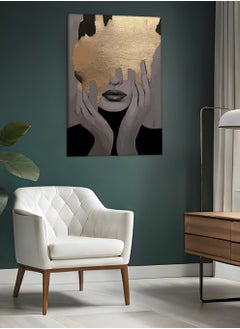 Buy Canvas Wall Art Stretched Over Wooden Frame with Golden Woman Painting in Saudi Arabia