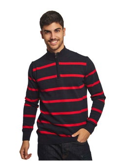 Buy Fancy Mock Neck Striped Pullover in Egypt