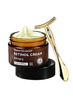 Buy Retinol Cream，Retinol Anti-Aging Anti-Wrinkle Firming Cream, Retinol Firming Revitalizing Cream With Facial Massage Stick (30g) in Saudi Arabia