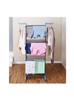 اشتري The giant, foldable 3-level laundry rack is equipped with two hangers at the top and has wheels في مصر