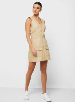 Buy Zip Detail Knitted Dress in Saudi Arabia