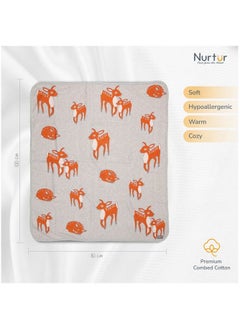 اشتري Nurtur Soft Baby Blankets for Boys & Girls  Blankets Unisex for Baby 100% Combed Cotton  Soft Lightweight Fleece for Bed Crib Stroller & Car Seat Official Nurtur Product في الامارات