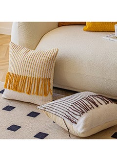 اشتري 45X45 Cm Tassel Cushion Kd2301-White&Brown في الامارات