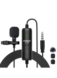 Buy SYNCO Lav-S6E Professional Lavalier Microphone Clip-on Omnidirectional Condenser Lapel Mic Auto-Pairing 6M/19.7 Long Cable with Windscreen in UAE