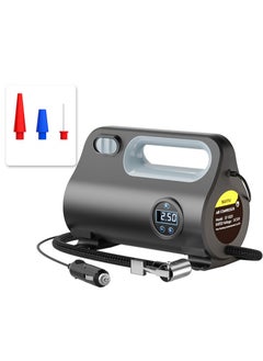 Buy Digital Car Tyre Inflator Air Compressor with Auto Stop and LED Light 12V Fast Portable Air Pump for Car Bicycle Motorcycle Ball Air Mattress in Saudi Arabia