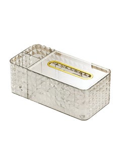 Buy Acrylic Pull Tissue Box Holder Organizer with Lid, Multifunctional Remote Holder Toiletry Organizer Facial Tissue Holder Rectangular for Home, Restaurant, Office, Car (Clear White) in Egypt
