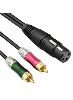 اشتري XLR to 2 RCA Y Splitter Audio Cable, Unbalanced 3 Pin XLR Female to Dual RCA Male Stereo Breakout Cable Adapter Patch Cord Gold-Plated Plug for Microphone Mixing Console Amplifier (0.5M/1.6Ft) في السعودية